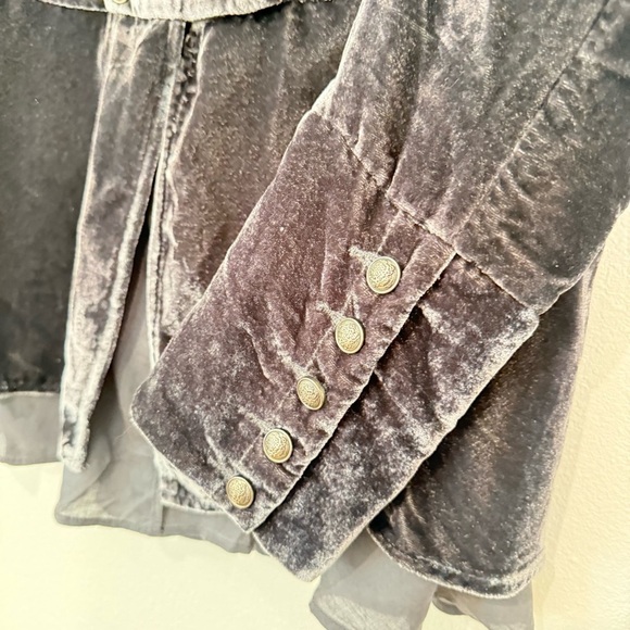Free People Faye Velvet Jacket Military Style - Picture 8 of 13